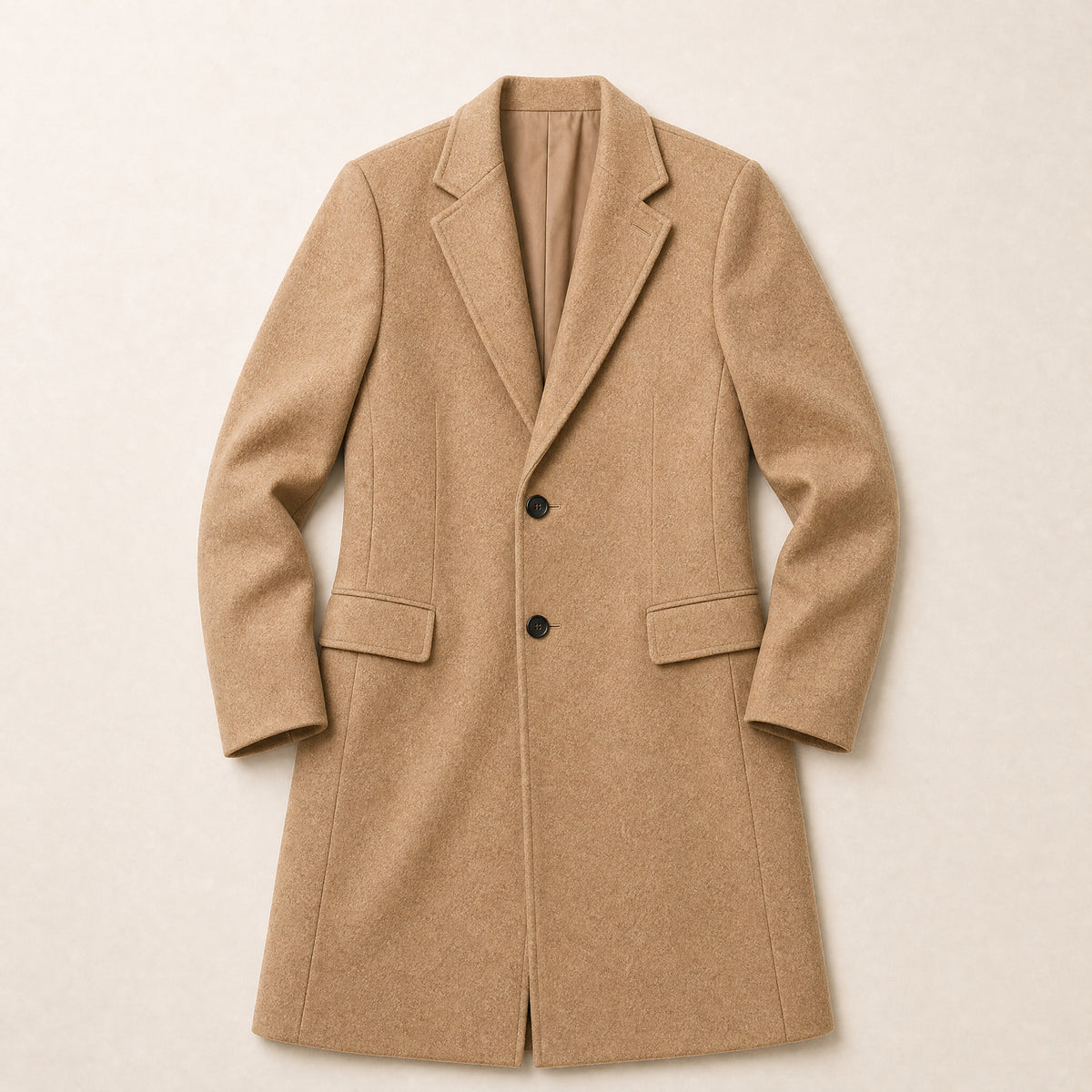 Hollow Longline Overcoat in Khaki