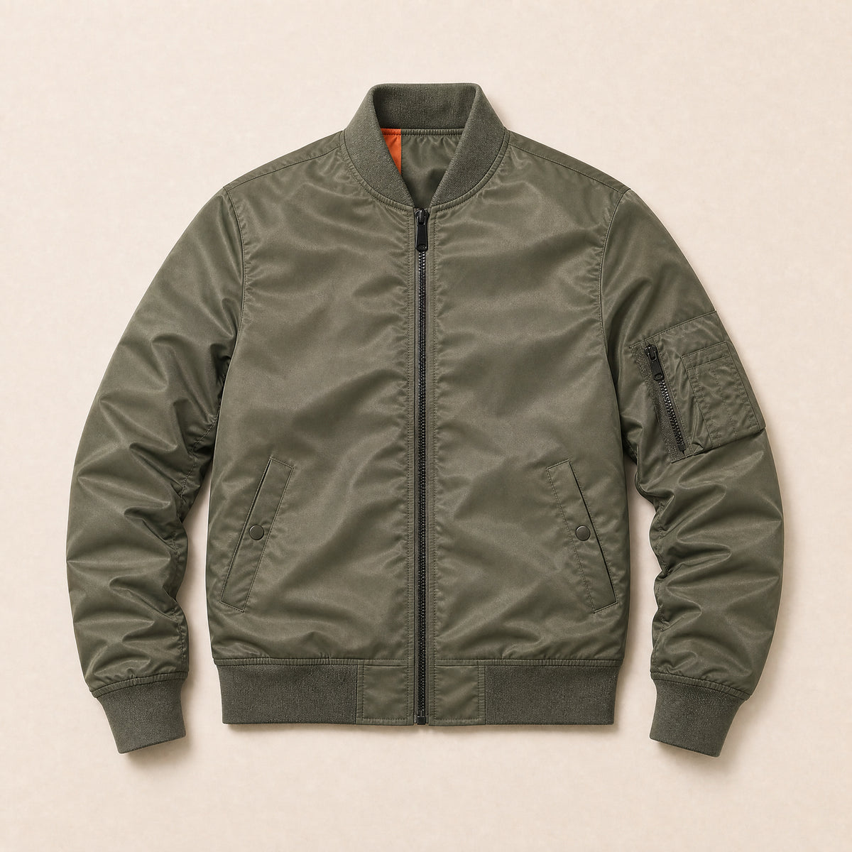 Holly Flight Bomber Jacket in Army Green