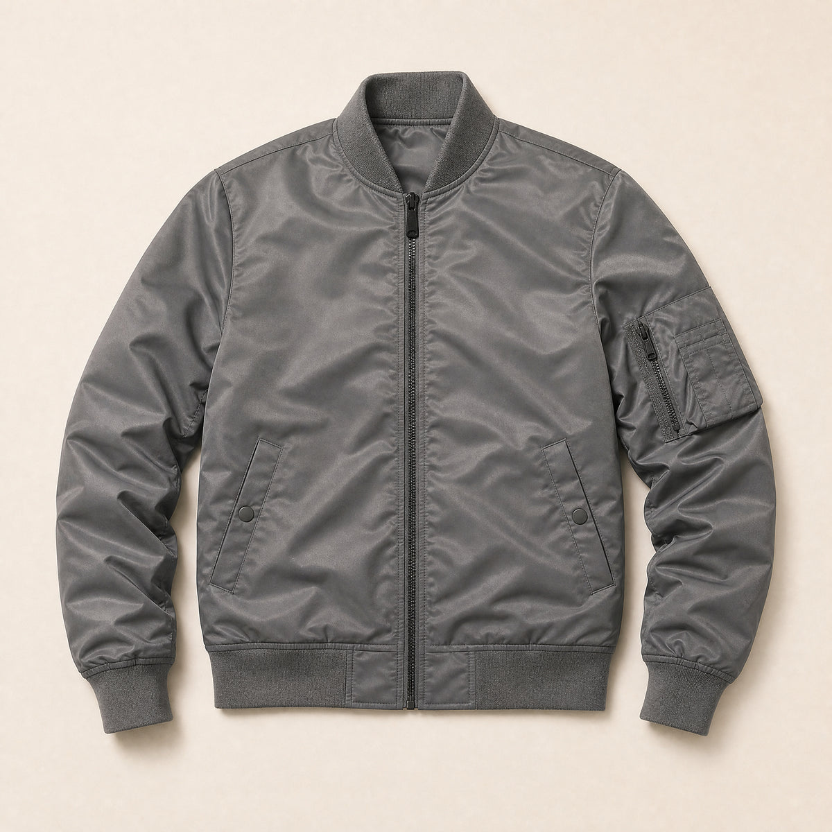 Holly Flight Bomber Jacket in Gray