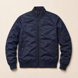 Holly Flight Bomber Jacket in Navy Blue