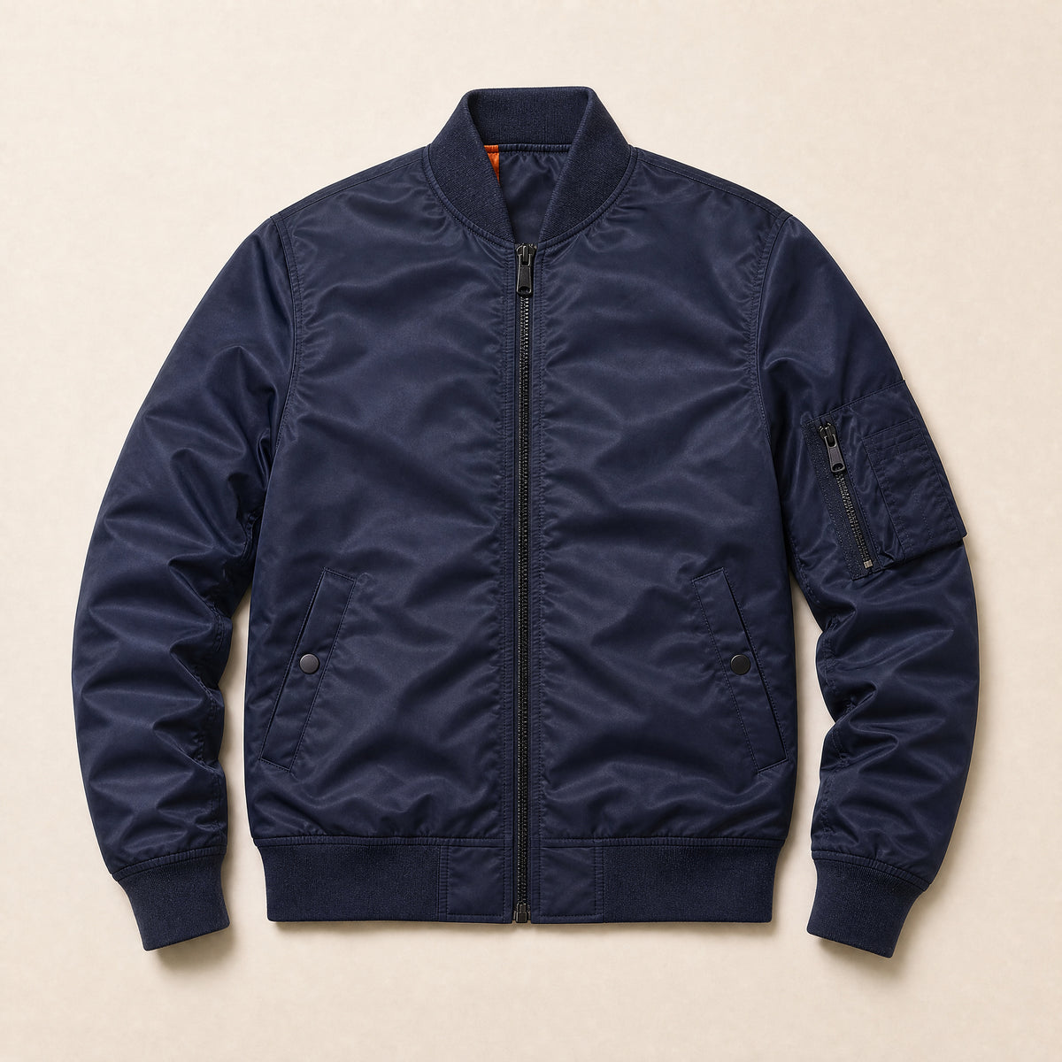 Holly Flight Bomber Jacket in Navy Blue