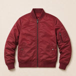 Holly Flight Bomber Jacket in Wine Red