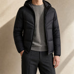 Holt Hooded Puffer Jacket in Black