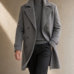 Husk Double-Breasted Overcoat in Gray
