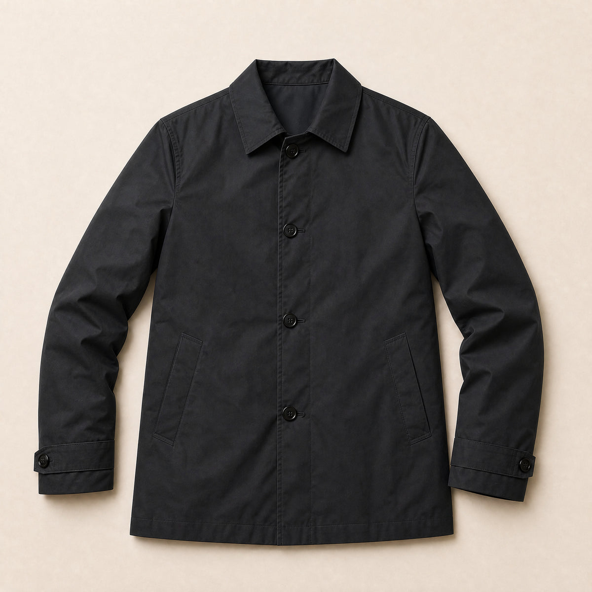 Icecap Classic Trench Coat in Black