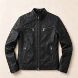 Isle Leather Moto Jacket in Black