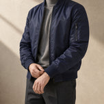 Ivy Flight Bomber Jacket in Navy Blue