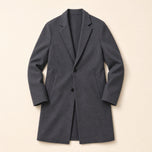 Jasper Long Single-Breasted Overcoat in Dark Gray
