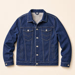 Juniper Sherpa-Lined Denim Jacket in Dark Blue