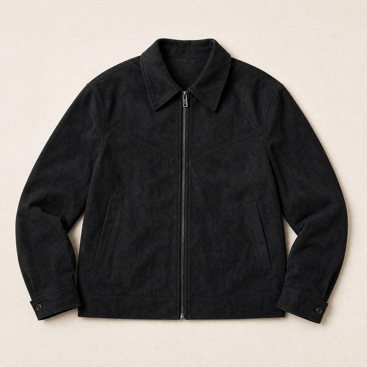 Kelp Suede Jacket in Black