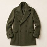 Kernel Double-Breasted Overcoat in Army Green