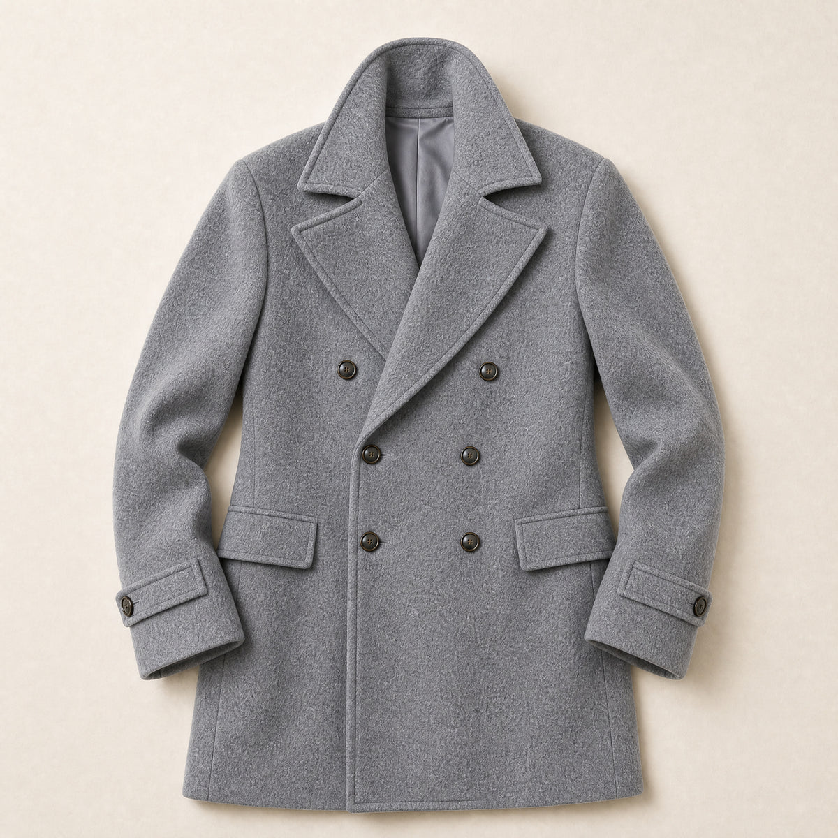 Kernel Double-Breasted Overcoat in Gray