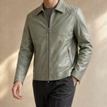 Lagoon Leather Utility Jacket in Green