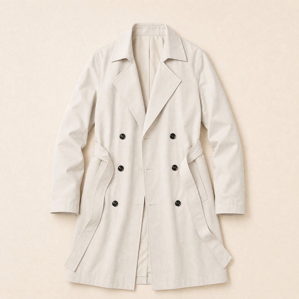 Loam Mid-Length Trench Coat in Khaki