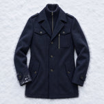 Lumen Wool-Blend Overcoat in Navy