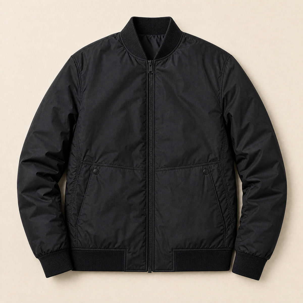 Meadow Puffer Bomber Jacket in Black