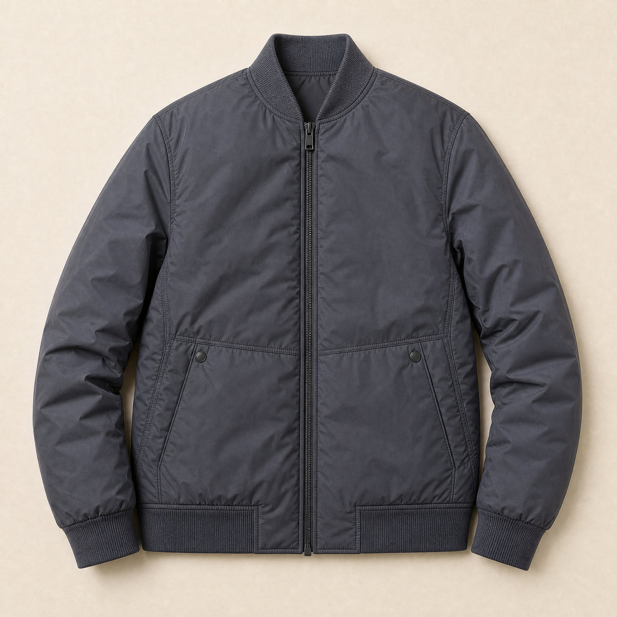 Meadow Puffer Bomber Jacket in Dark Gray