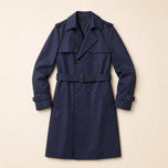 Meltwater Mid-Length Trench Coat in Navy Blue