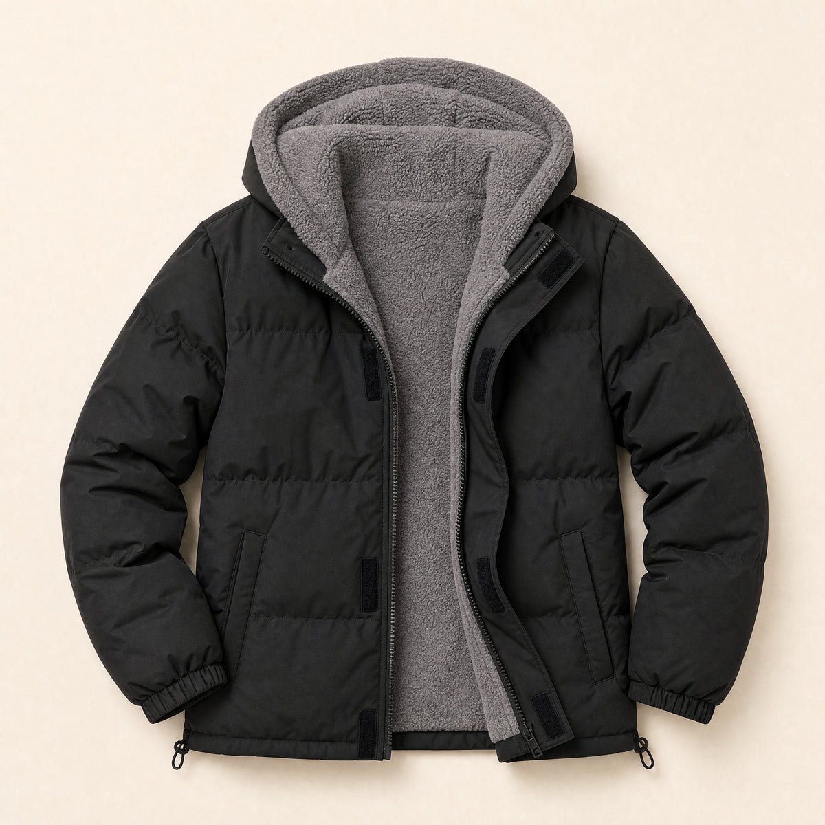 Menhir Heavyweight Puffer Jacket in Black