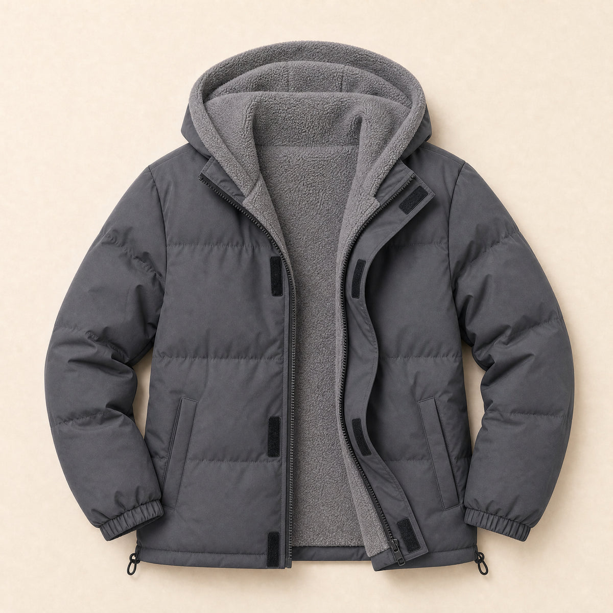 Menhir Heavyweight Puffer Jacket in Gray