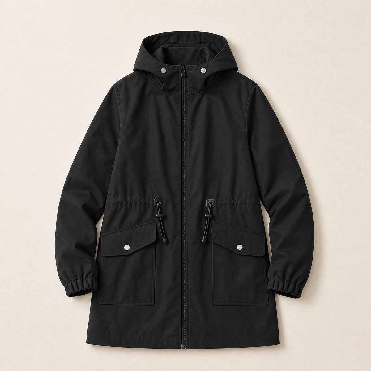 Mist Mid-Length Parka in Black