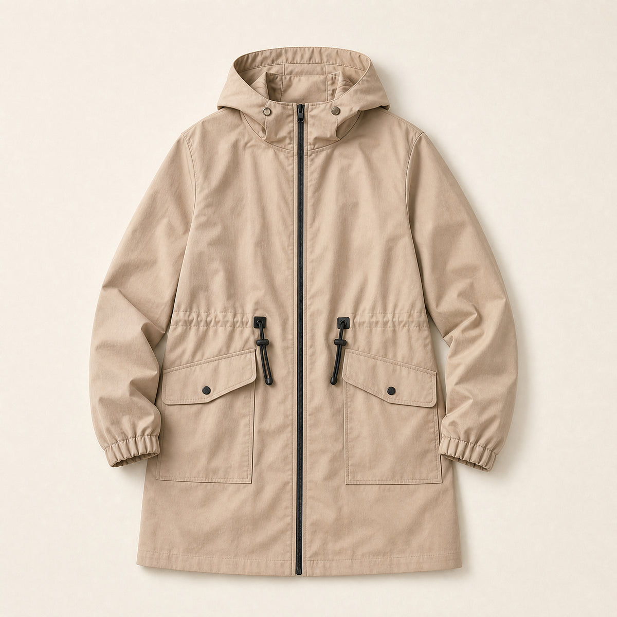 Mist Mid-Length Parka in Khaki