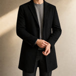 Mistral Wool-Blend Overcoat in Black