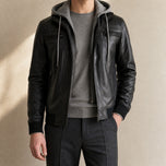 Mizzle Leather Moto Jacket in Black