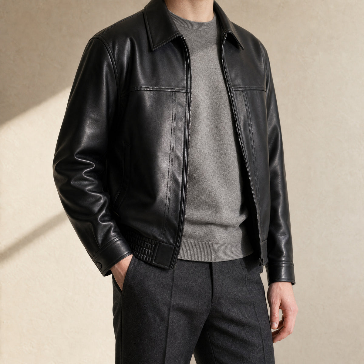 Monsoon Leather Moto Jacket in Black