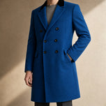 Montane Double-Breasted Overcoat in Blue