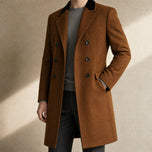 Montane Double-Breasted Overcoat in Camel