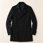 Moraine Double-Breasted Wool-Blend Coat in Black