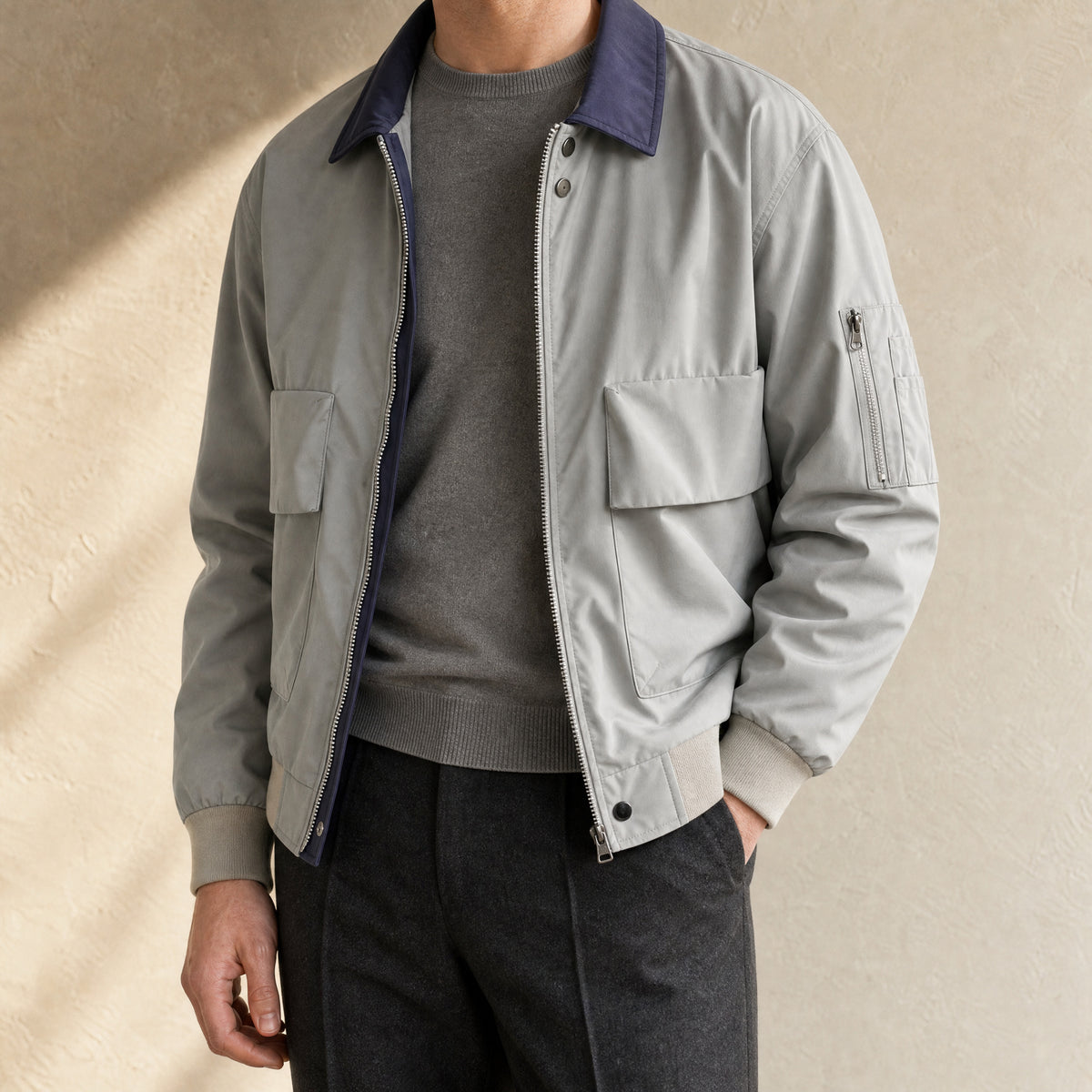 Myrtle Retro Pilot Jacket in Sage Green