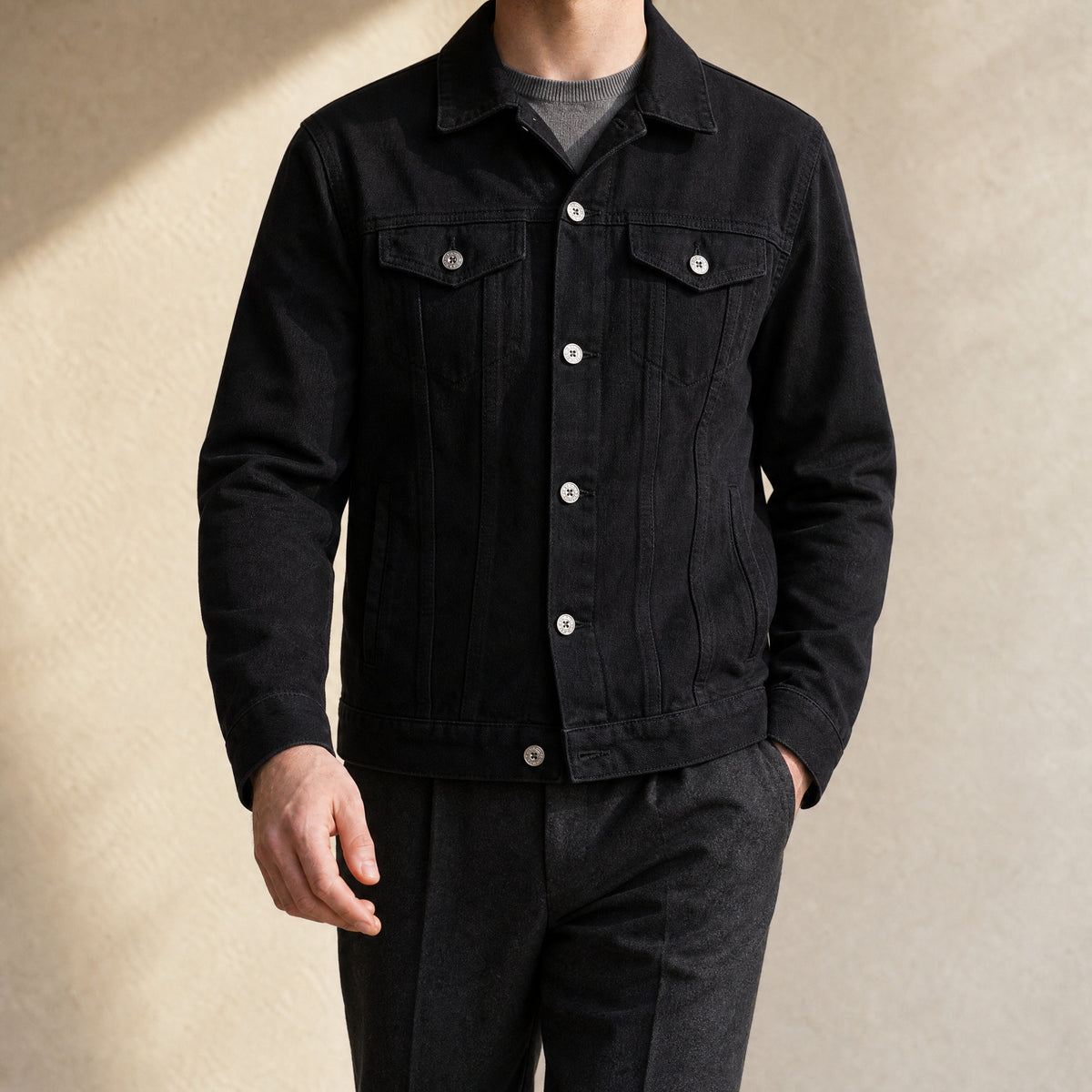 Ness Classic Denim Jacket in Black