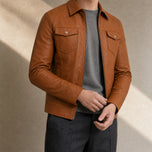 Neve Leather Moto Jacket in Mustard