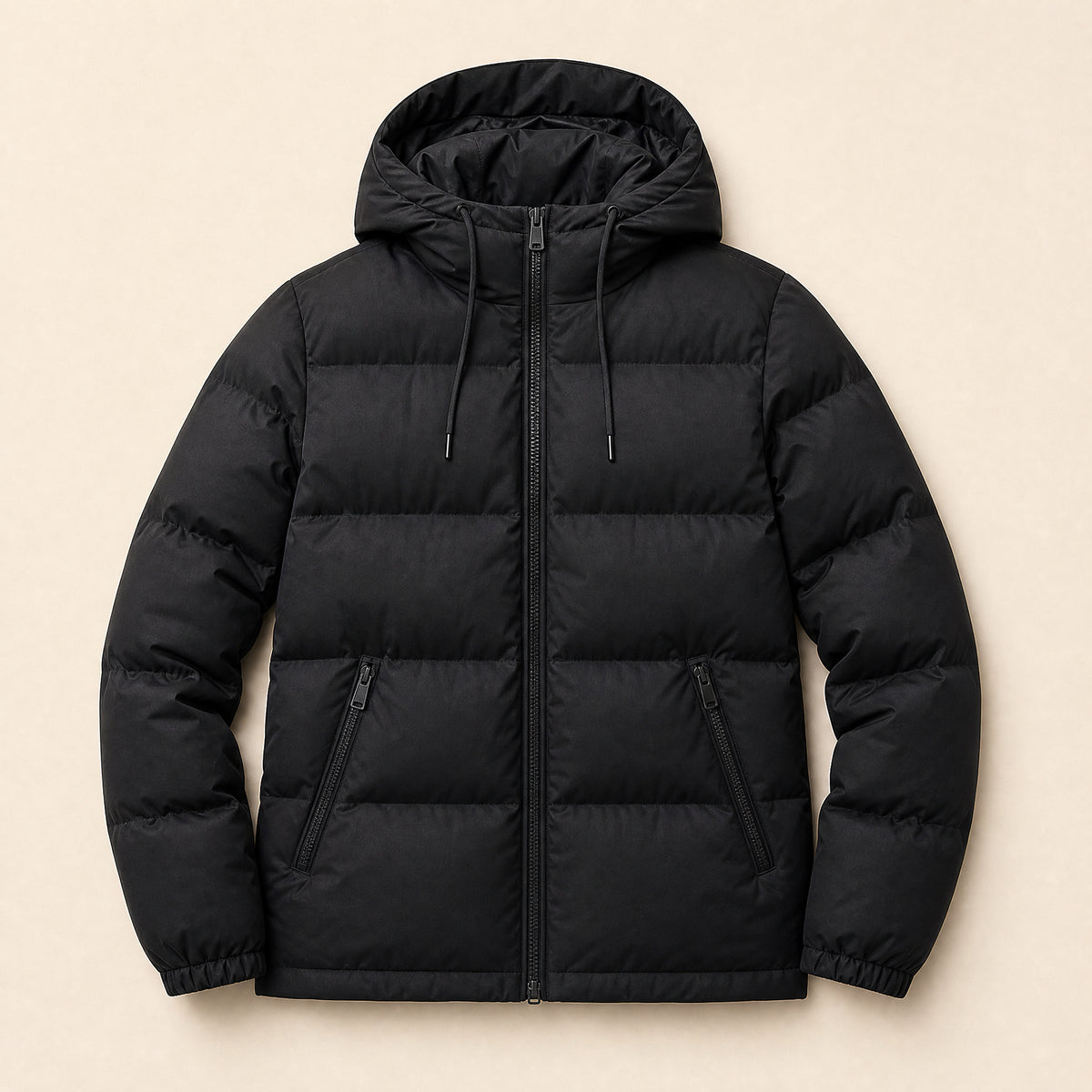 Nimbus Hooded Puffer Jacket in Black