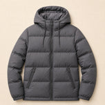 Nimbus Hooded Puffer Jacket in Dark Gray