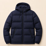 Nimbus Hooded Puffer Jacket in Navy Blue