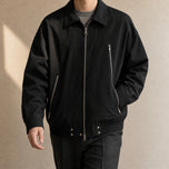 North Zip-Up Bomber Jacket in Black