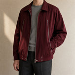 North Zip-Up Bomber Jacket in Red