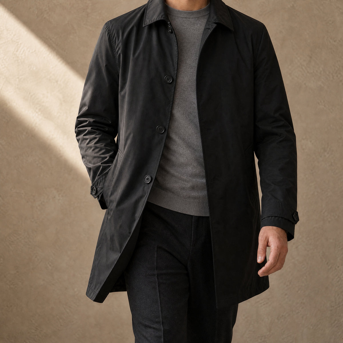 Orchard Insulated Mac Coat in Black