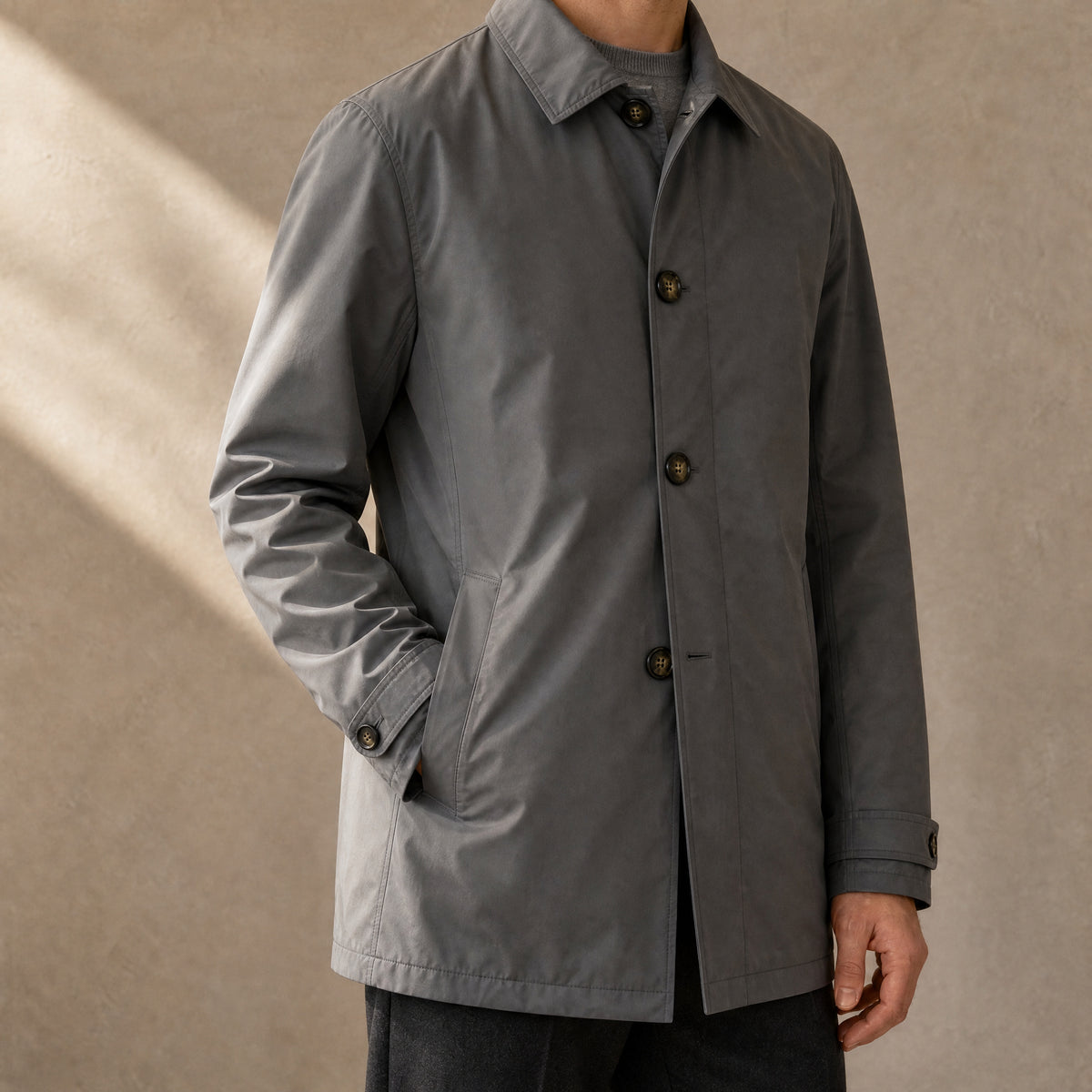 Orchard Insulated Mac Coat in Dark Gray