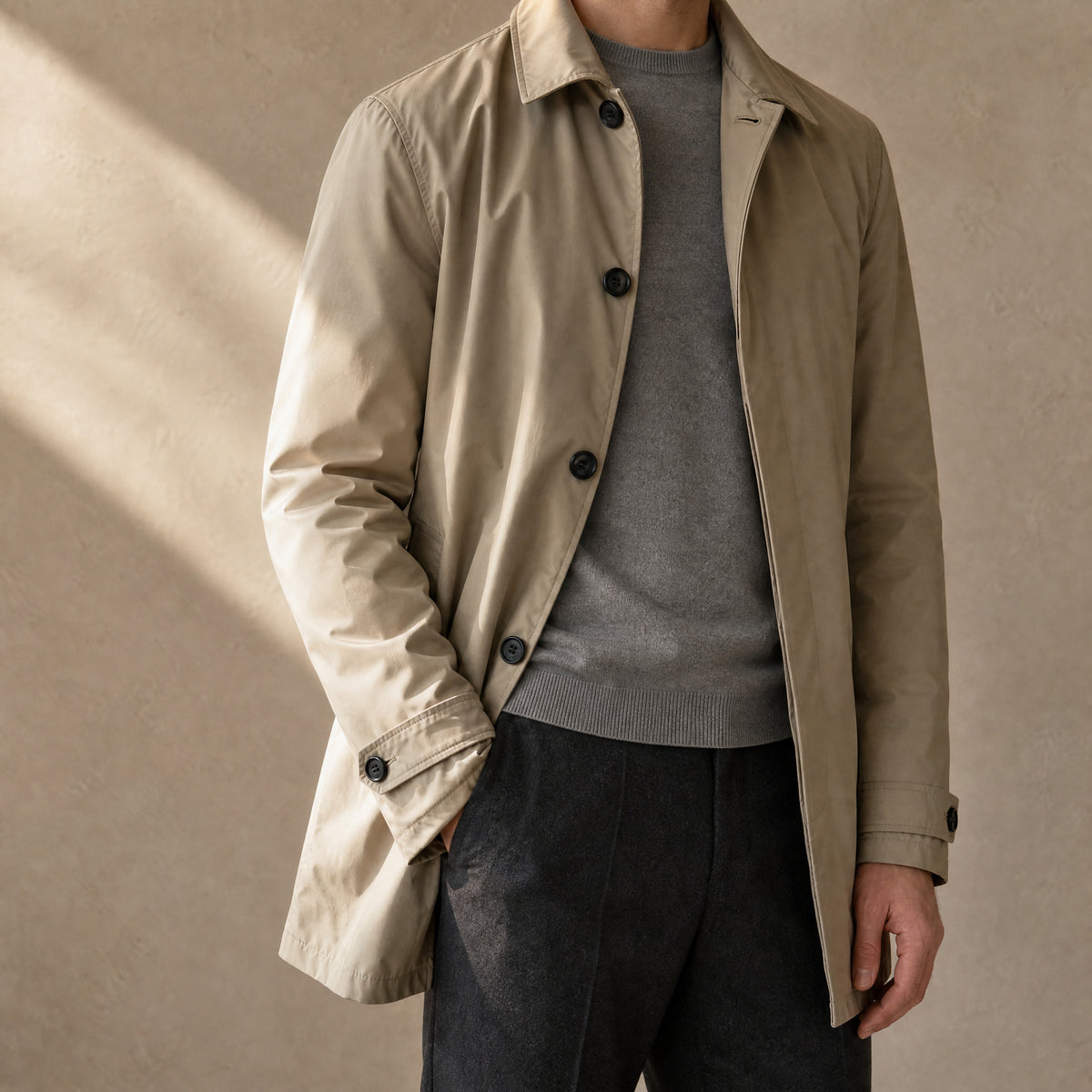 Orchard Insulated Mac Coat in Khaki