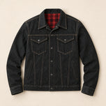 Osprey Flannel-Lined Denim Jacket in Black