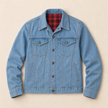 Osprey Flannel-Lined Denim Jacket in Light Blue