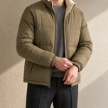 Pasture Reversible Fleece-Lined Puffer Jacket in Army Green