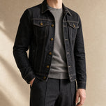 Pebble Slim Denim Jacket in Black