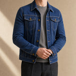 Pebble Slim Denim Jacket in Dark Blue