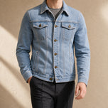 Pebble Slim Denim Jacket in Light Blue