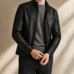 Pike Leather Zip Jacket in Black